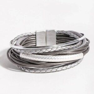 Saachi Multi-Strand Shimmer Leather Bracelet